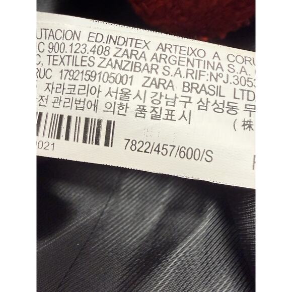 Zara Royal ASO Kate Middleton Textured Tweed Blazer Red Double Breasted sz Small - Picture 15 of 16